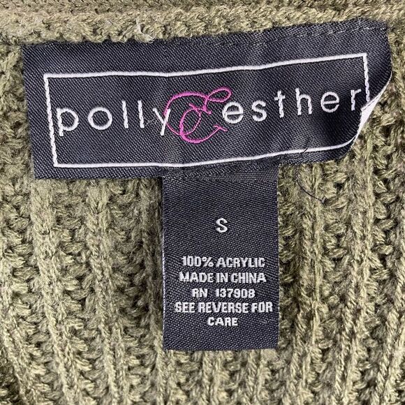 Polly & Esther Green Button Down Cardigan Sweater Size S EUC - Picture 6 of 6
